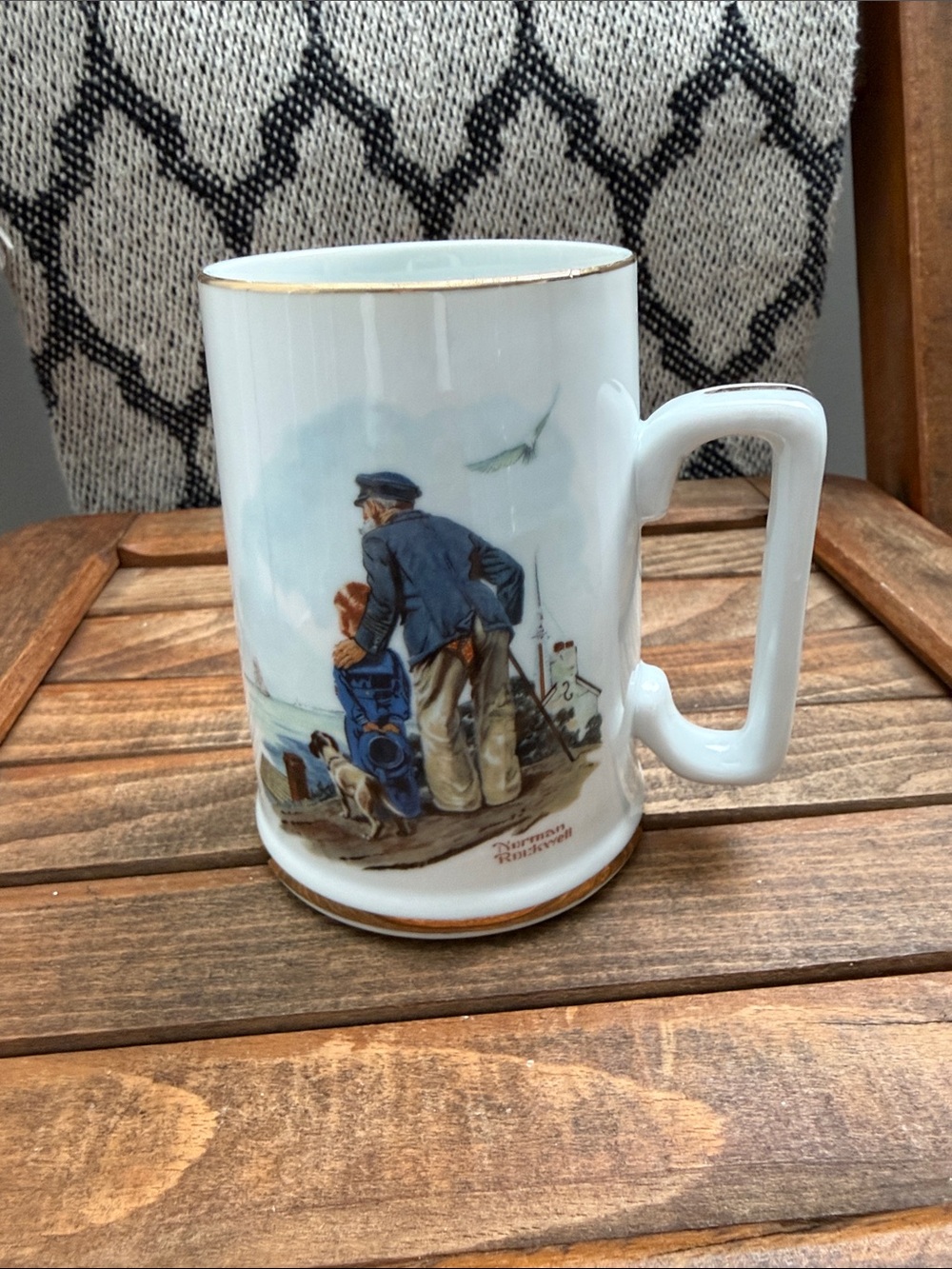 Vintage 1985 Norman Rockwell Museum Looking Out to Sea Mug Stein